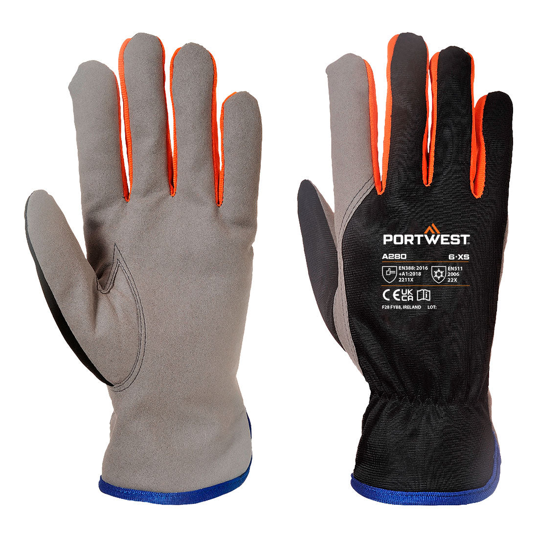 Portwest - Cold 240 Synthetic Leather Mechanical Glove - A280