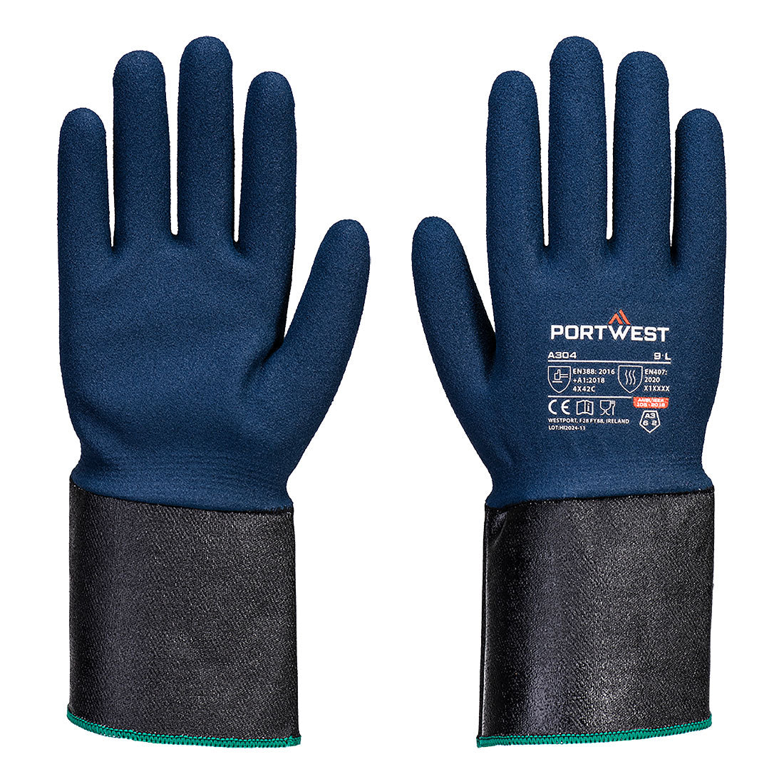 Portwest - Grip C13 Nitrile Foam Extend Cuff Glove - A304