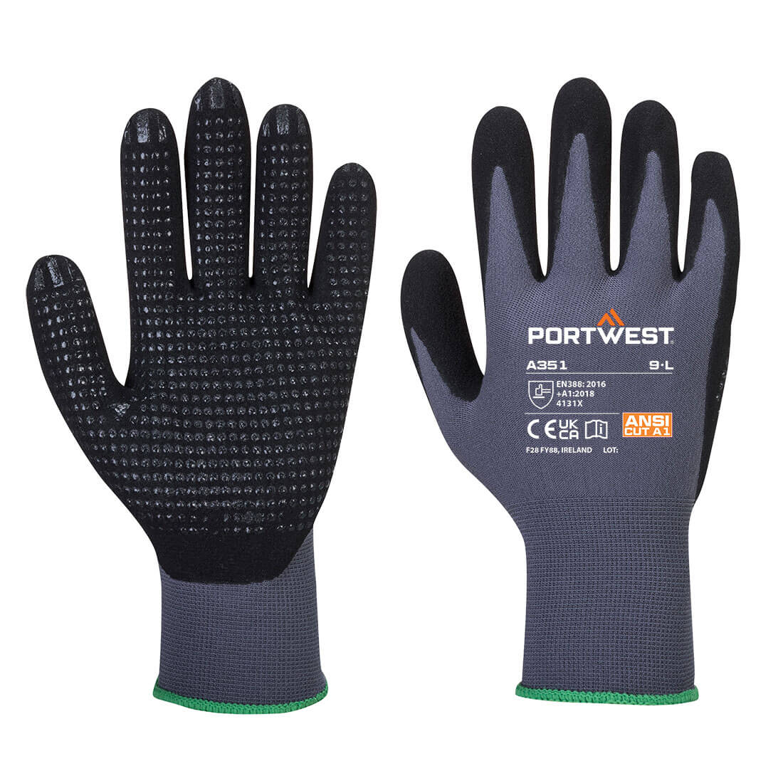 Portwest - Grip 15 Nitrile Sandy Dotted Glove - A351