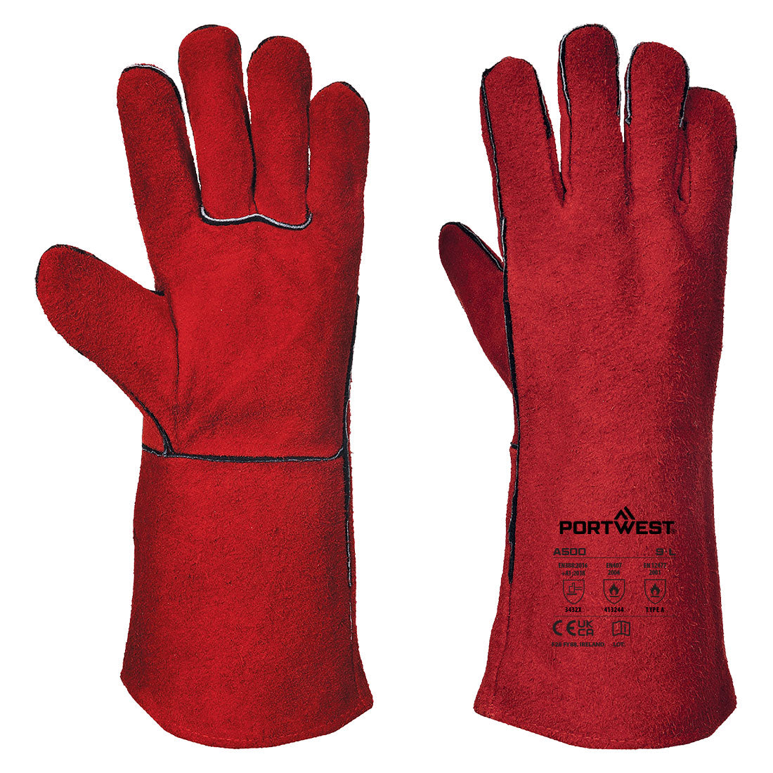 Portwest - Welders 210 Split Leather Red Gauntlet - A500