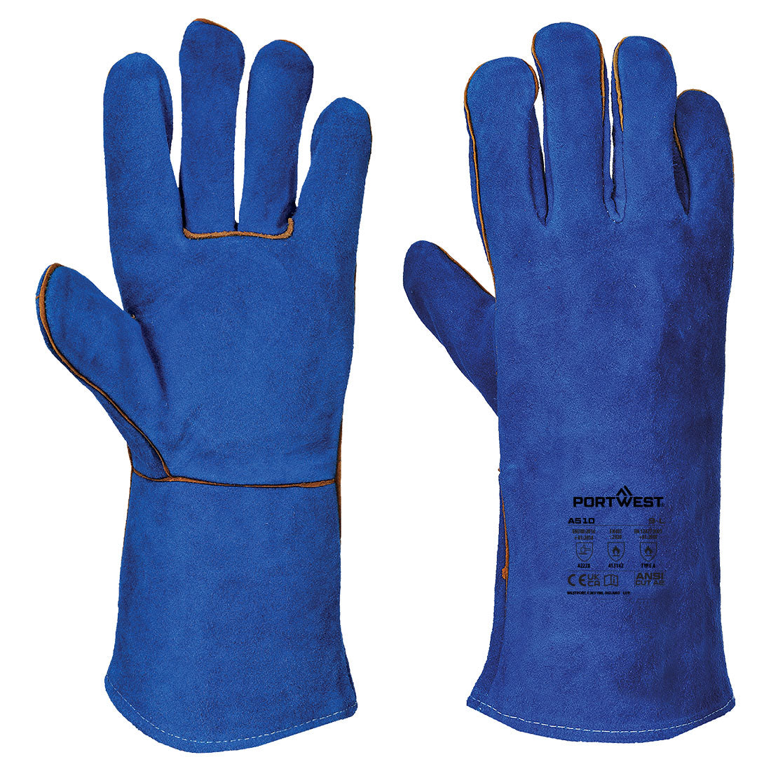 Portwest - Welders 210 Split Leather Blue Gauntlet - A510