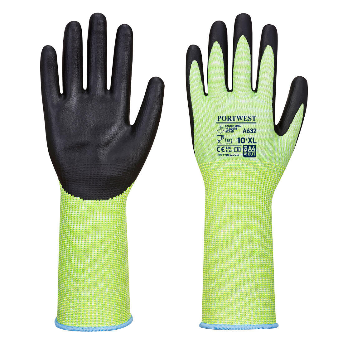 Portwest - Cut D13 Nitrile Green Long Cuff Glove - A632
