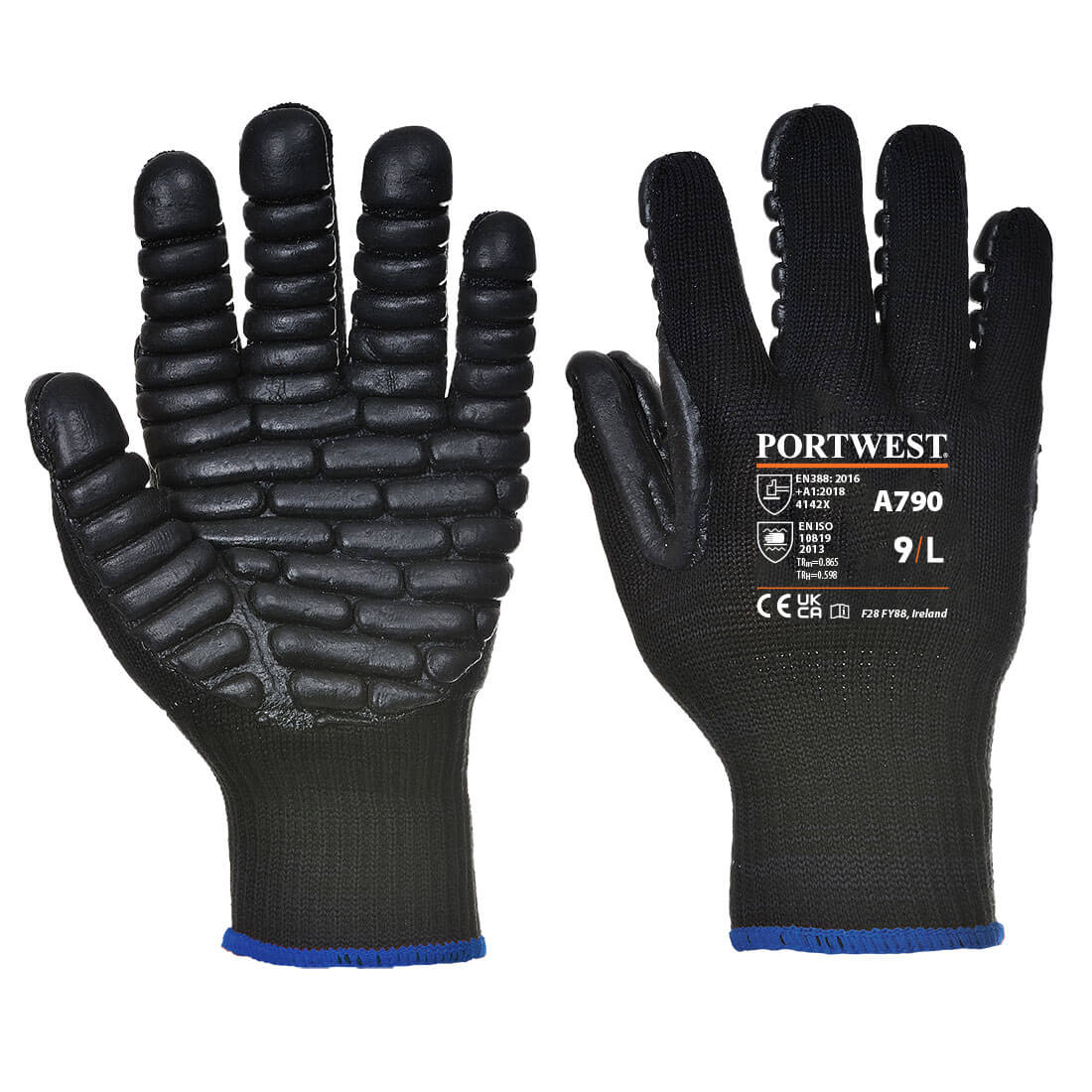 Portwest - Anti-Vibration 10 Rubber Chloroprene Glove - A790