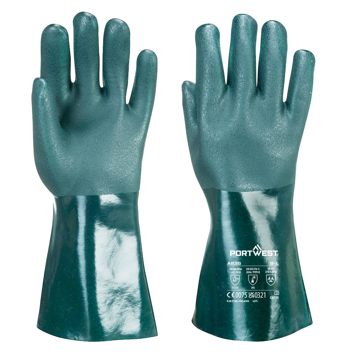 Portwest - Chem 350 PVC Double Dipped Gauntlet - A835