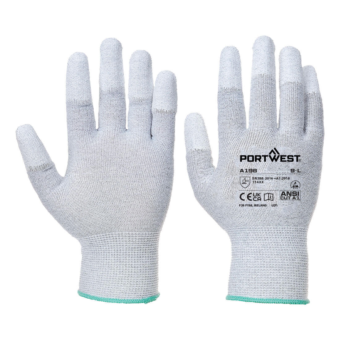 Portwest - ESD 13 PU Fingertip Essential Multipack (Pk12) - AB198