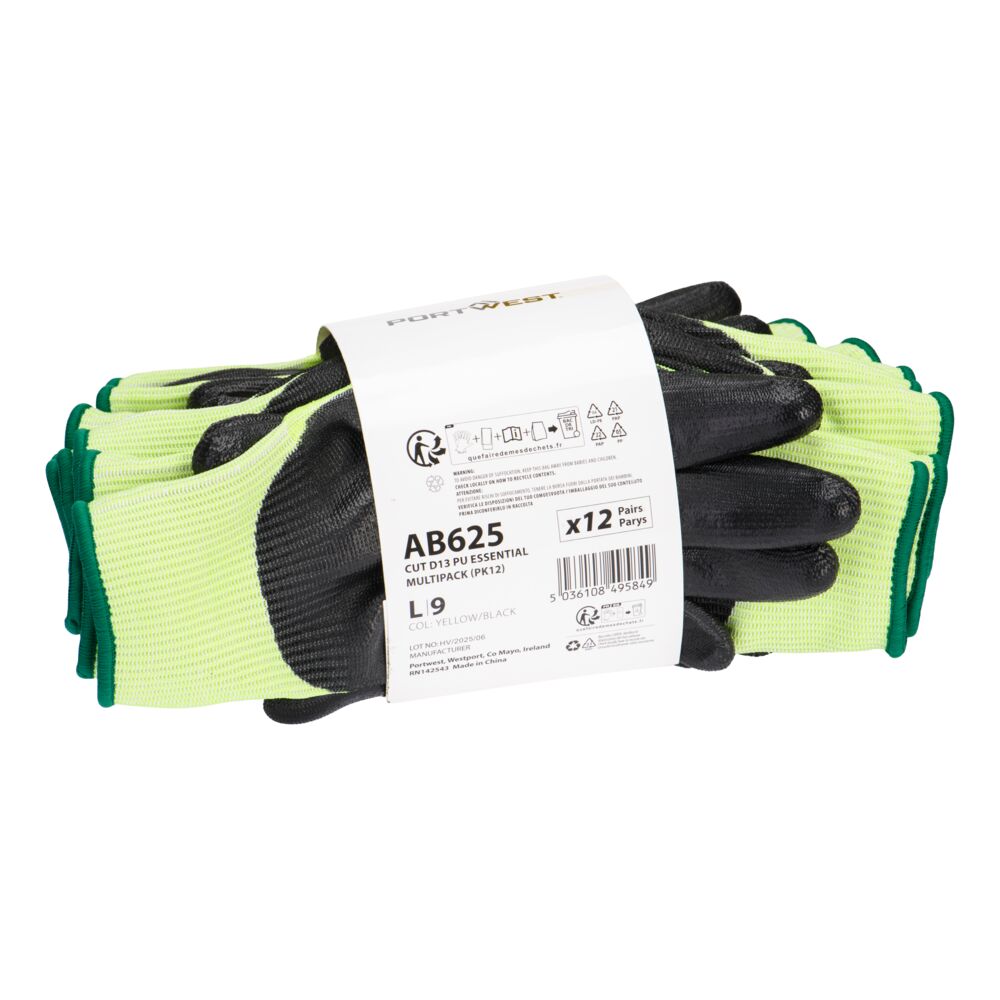 Portwest - Cut D13 PU Essential Multipack (PK12) - AB625