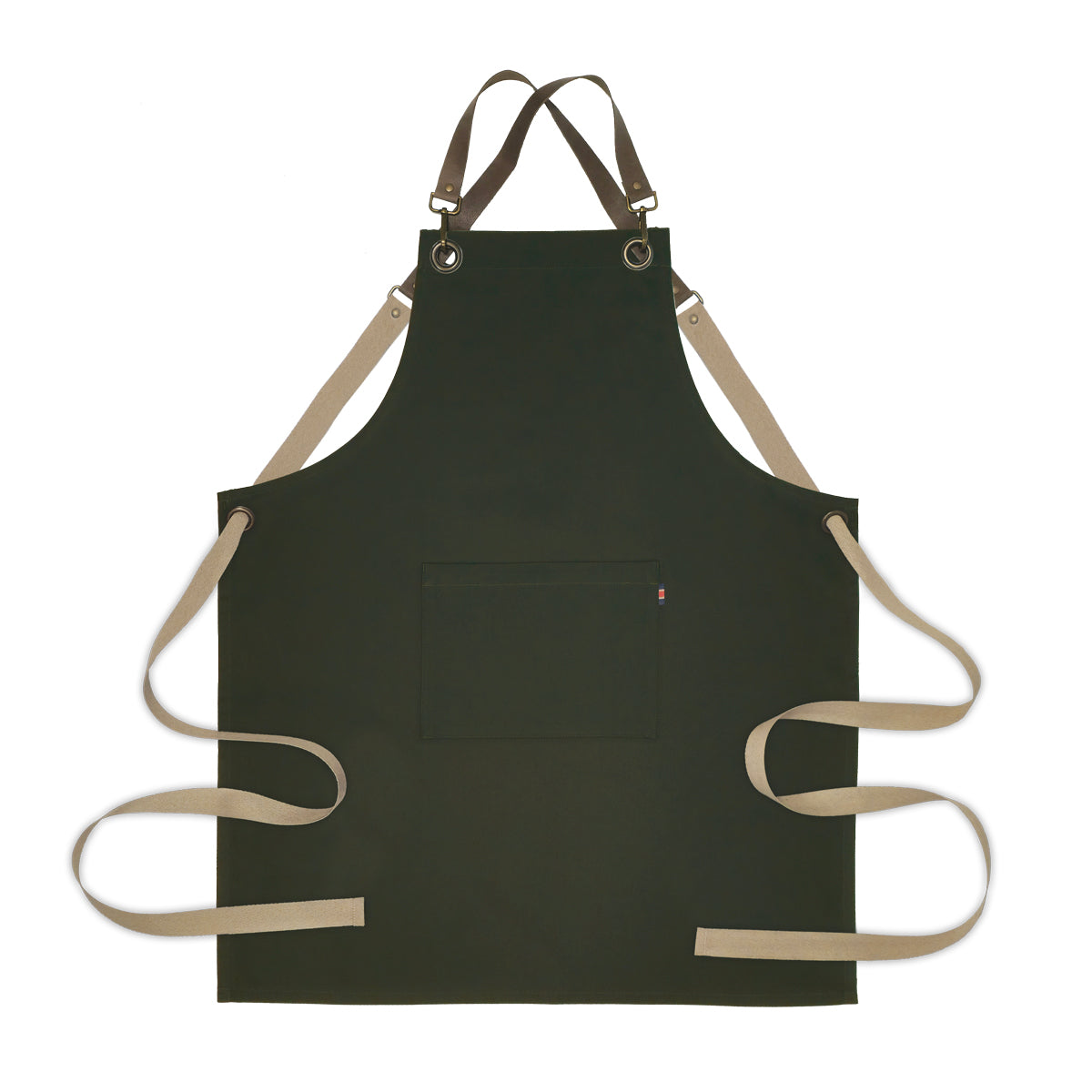 Coast Classic Cross Back Leather Halter Long Bib Apron - AF1109