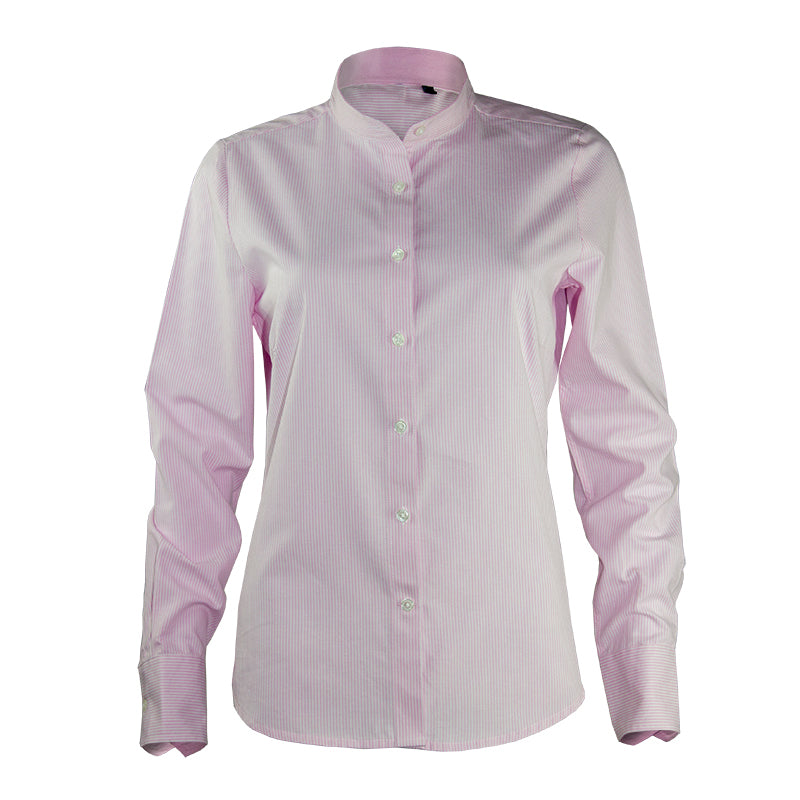 Kylemark - Ladies Mandarin Collar Long Sleeve Striped Oxford Shirt - AF38FM