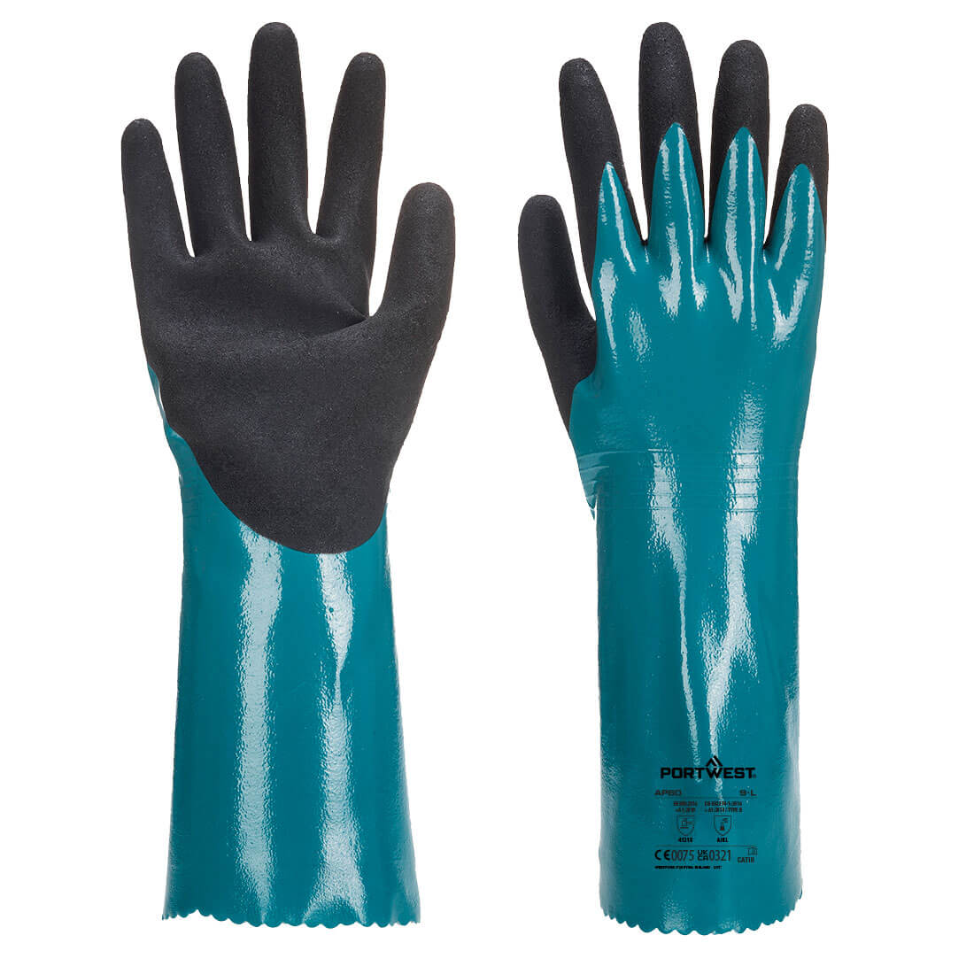 Portwest - Chem 300 Nitrile Sandy Double Dipped Gauntlet - AP60