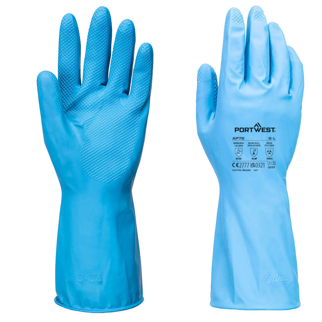 Portwest - FD Chemical B Latex Light Gauntlet (Pk12) - AP76