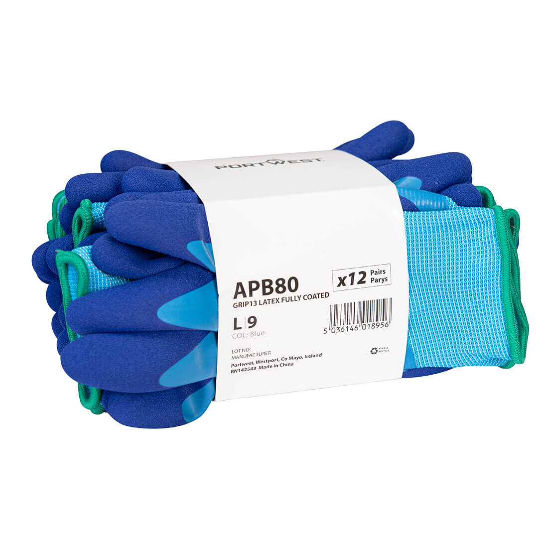 Portwest - Grip 13 Latex Foam Essential Multipack (Pk12) - APB80
