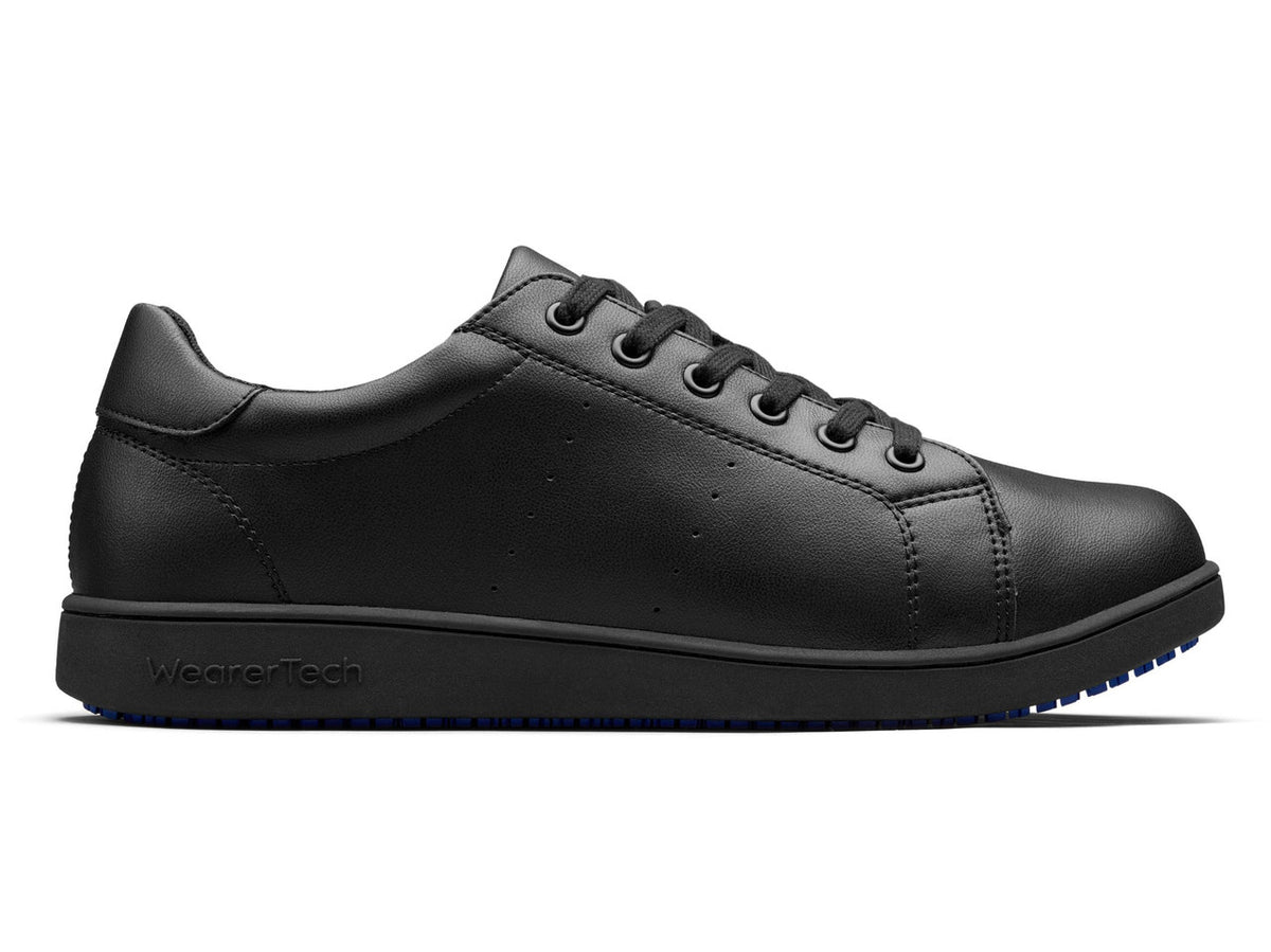 Endurance Non-Slip Stylish Black Work Shoe - Black