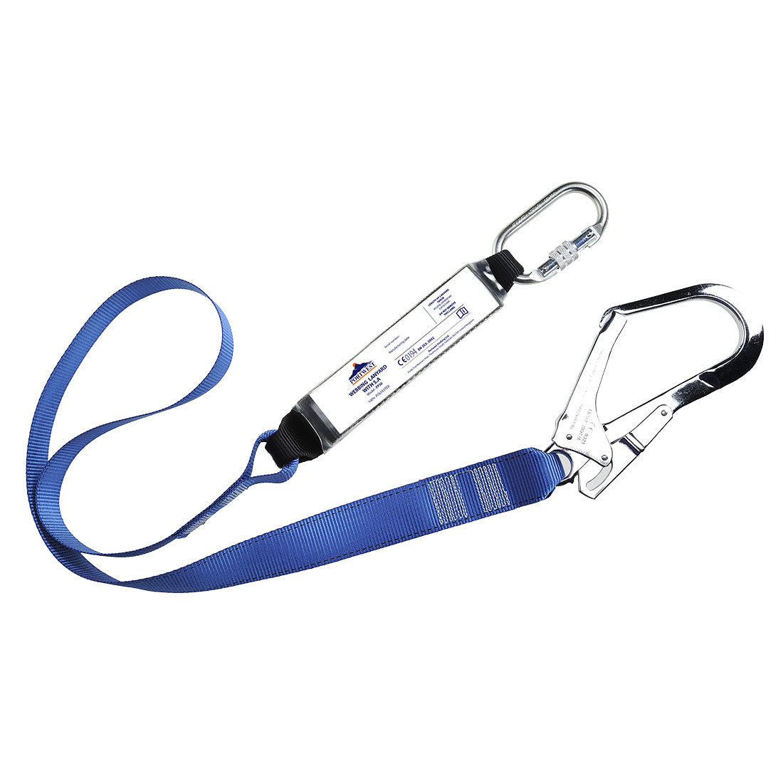 Portwest - Single Webbing 1.8m Lanyard With Shock Absorber - FP50