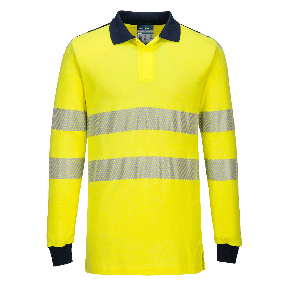 Portwest - PW3 Modaflame Knit Hi-Vis FR Long Sleeve Polo Shirt - FR702