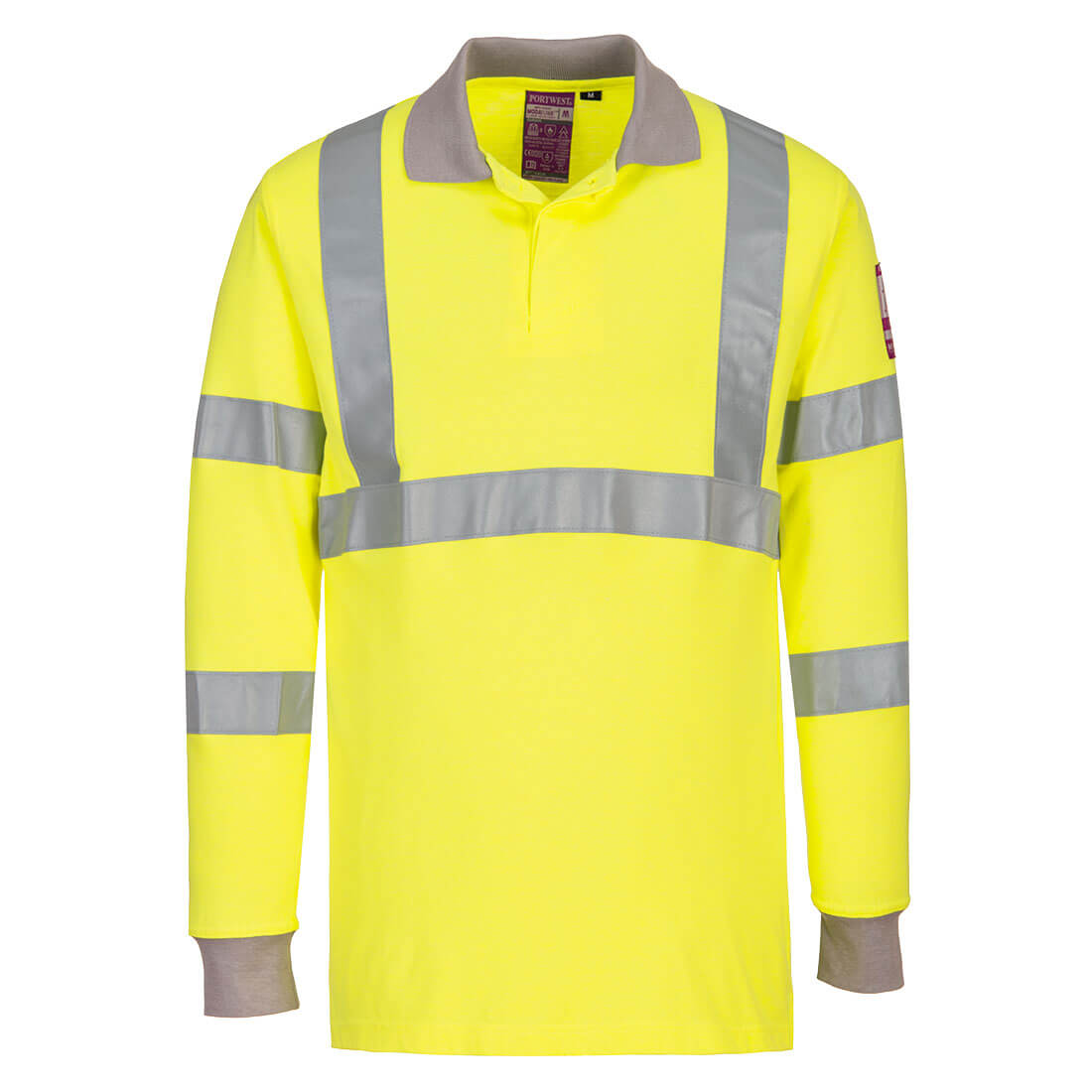 Portwest - Modaflame Knit Hi-Vis FR Long Sleeve Polo Shirt - FR77