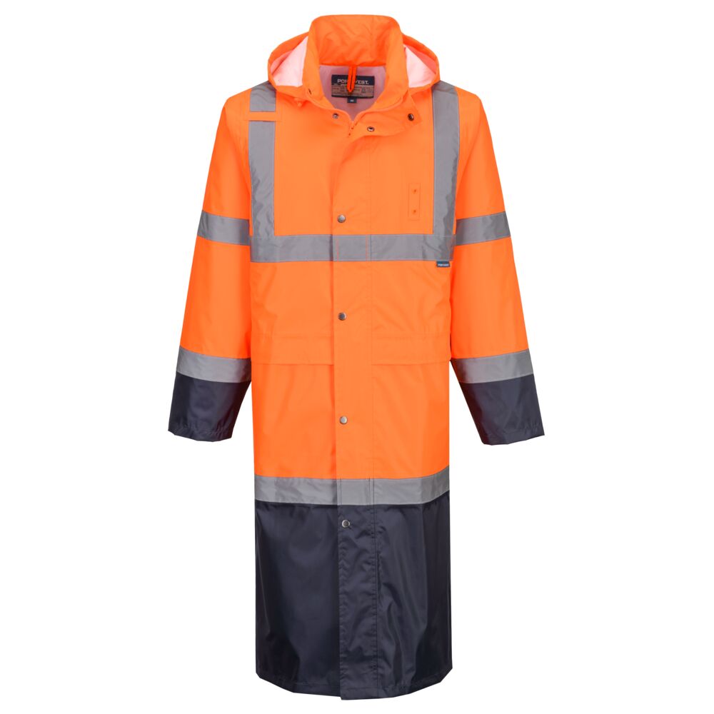 Portwest - Hi-Vis Contrast Raincoat 122cm - H446