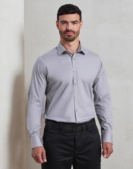 Premier Long Sleeve Stretch Fit Poplin Shirt - PR244 - Premier product photo