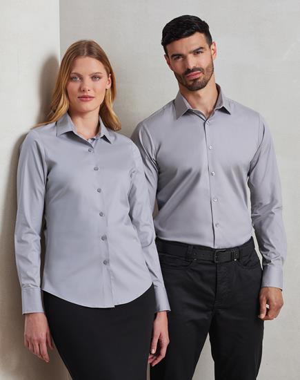 Premier Long Sleeve Stretch Fit Poplin Shirt - PR244 - Premier product photo