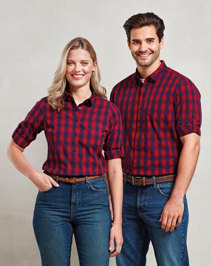 Premier Mulligan Check Long Sleeve Shirt - PR250 - Premier product photo