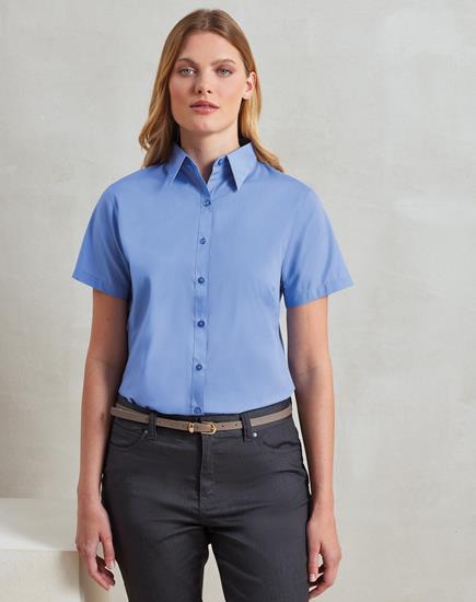 Premier Ladies Short Sleeve Poplin Blouse - PR302 - Premier product photo