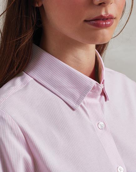 Premier Ladies Long Sleeve Striped Oxford Shirt - PR338 - Premier product photo