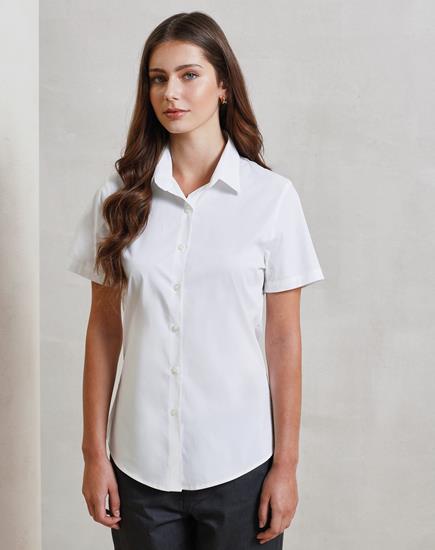 Premier Ladies Short Sleeve Stretch Fit Poplin Shirt - PR346 - Premier product photo