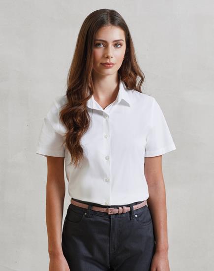 Premier Ladies Short Sleeve Stretch Fit Poplin Shirt - PR346 - Premier product photo