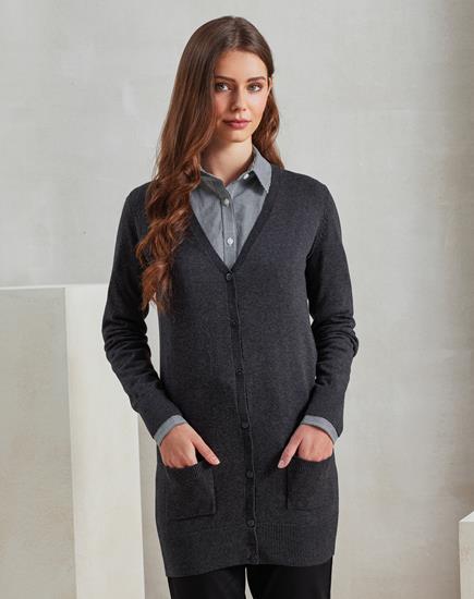 Premier Ladies Longline V Neck Cardigan - PR698 - Premier product photo