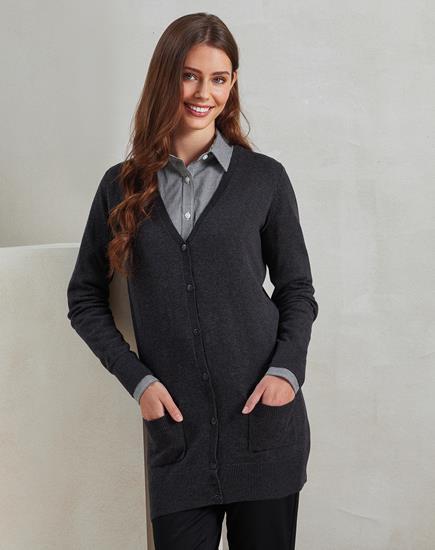 Premier Ladies Longline V Neck Cardigan - PR698 - Premier product photo