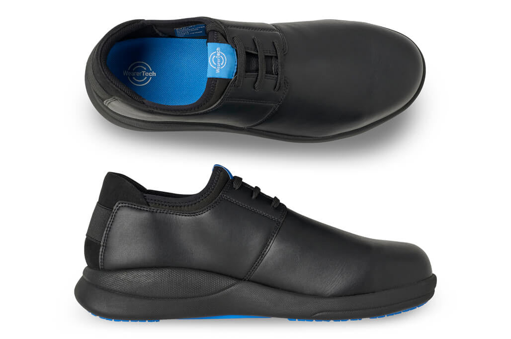 Relieve Non-Slip Comfortable Work Shoe with a Safety Toe Cap - Black