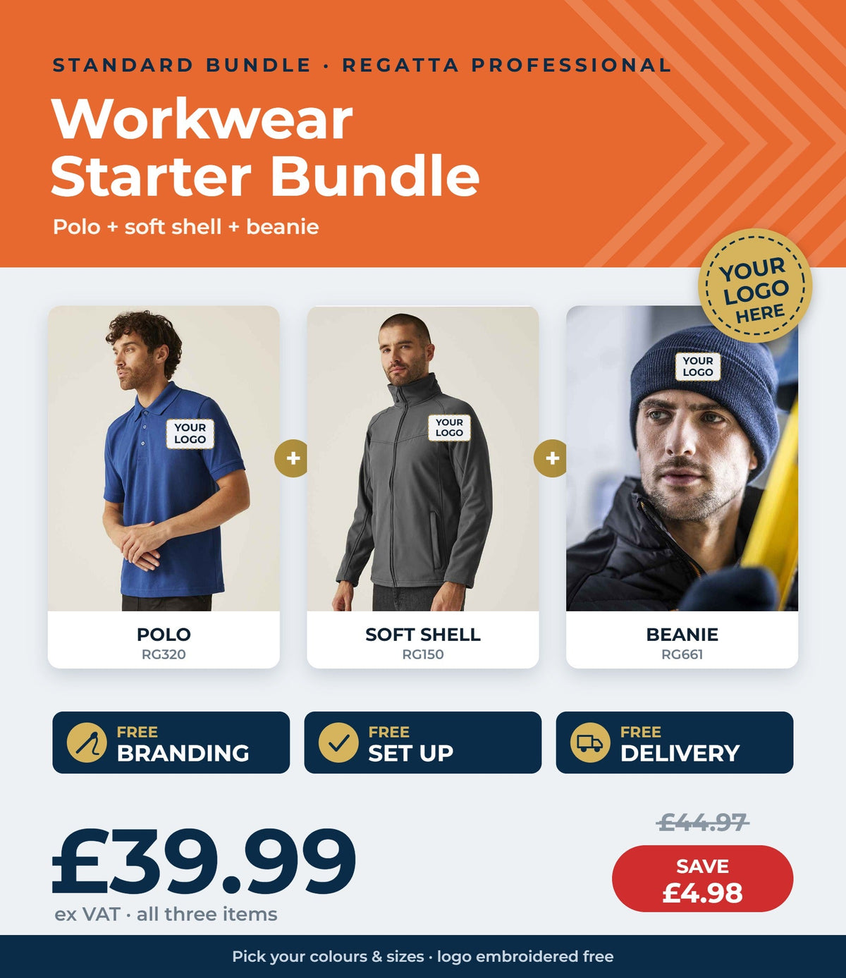 Regatta workwear starter bundle £39.99 ex VAT - save £4.98