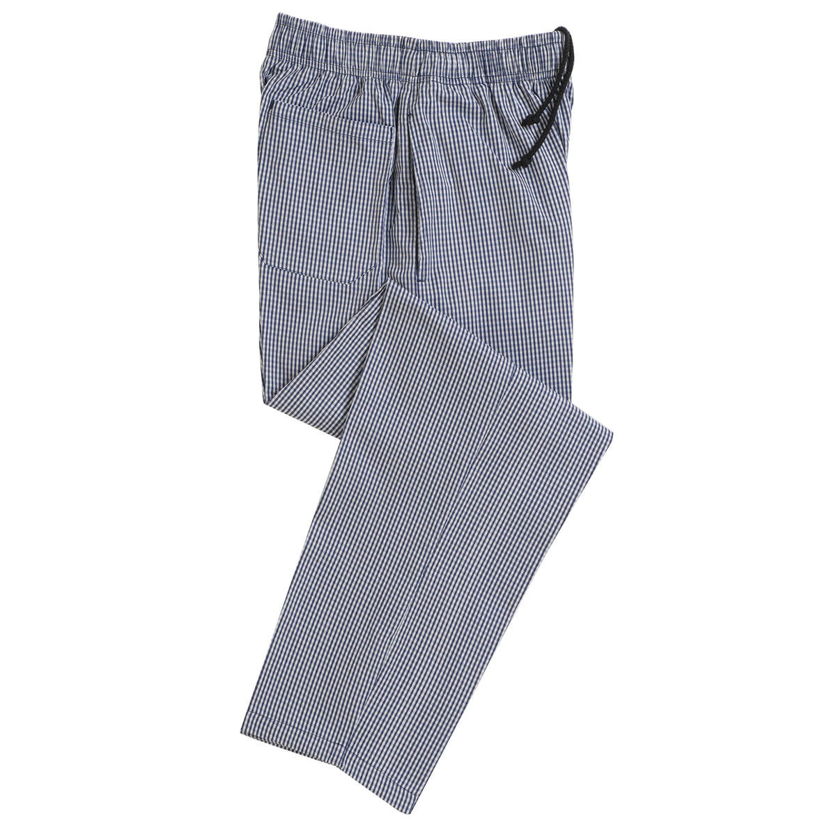 Dennys Unisex Elasticated Chefs Trousers - Check Small Blue / 4XL / Regular