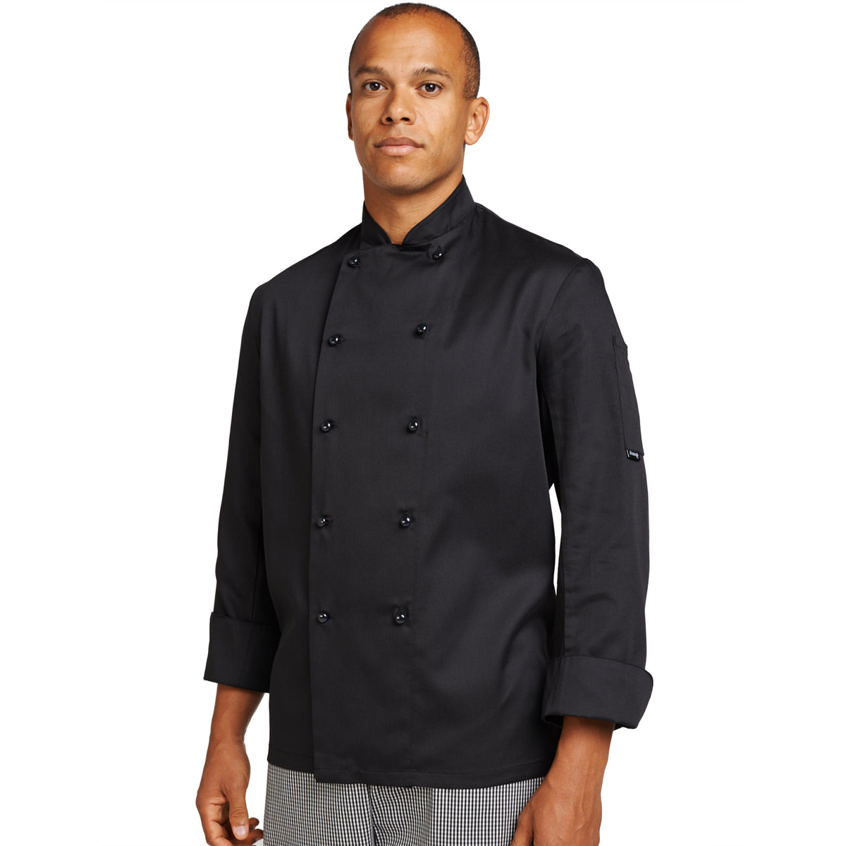 Dennys Long Sleeve Chefs Jacket with Removable Studs - Black / 2XL