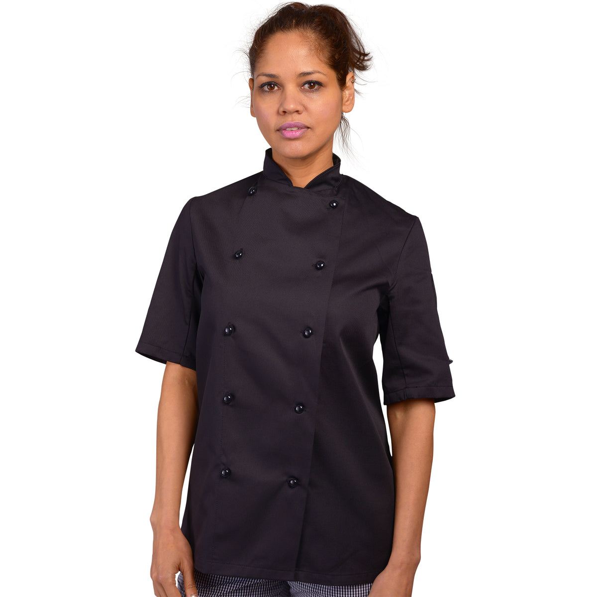 ADC Chefs Jacket with StayCool and Removable Studs - Black / S-Slim / Slim Fit