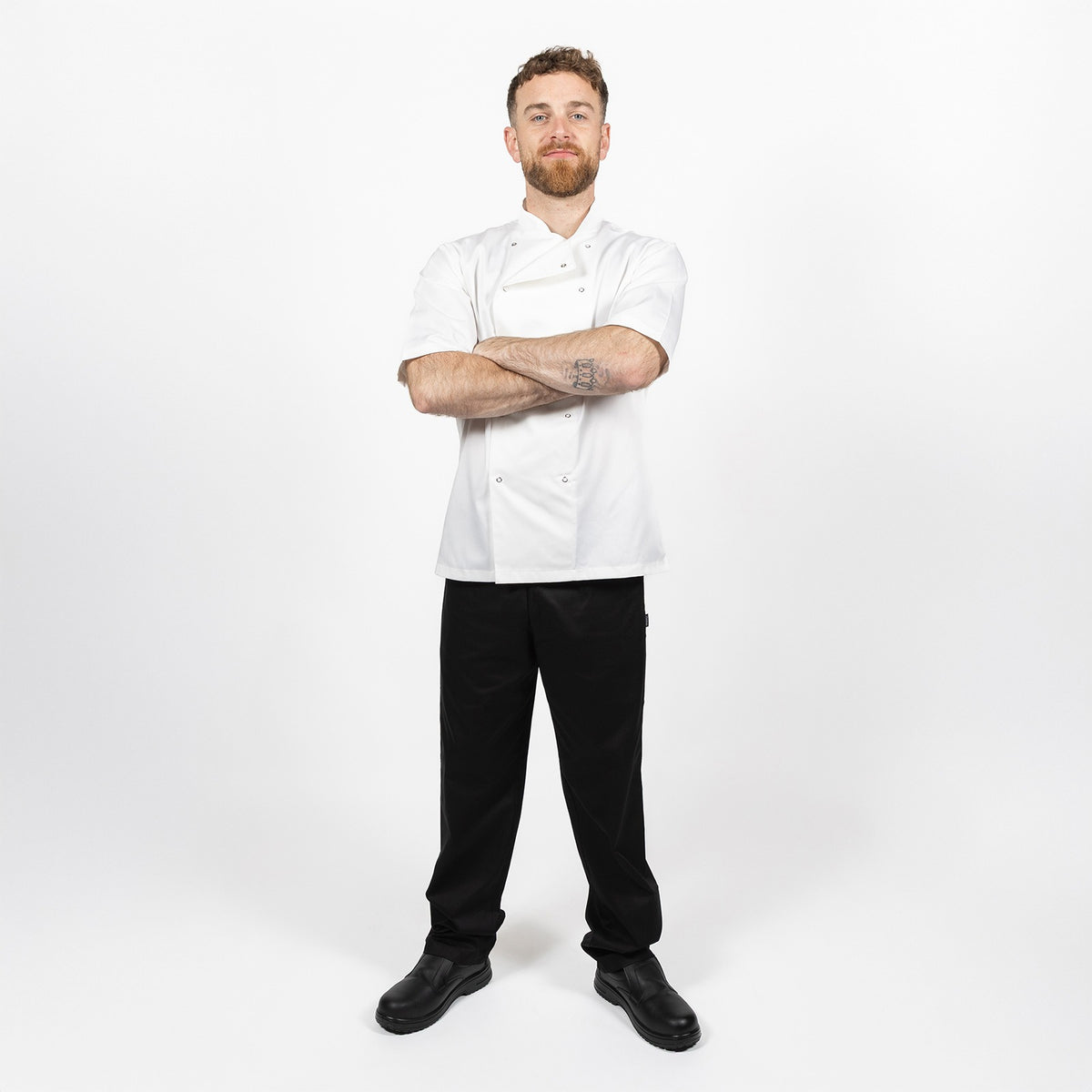 Dennys Essentials Short Sleeve Chef Jacket - White / XS