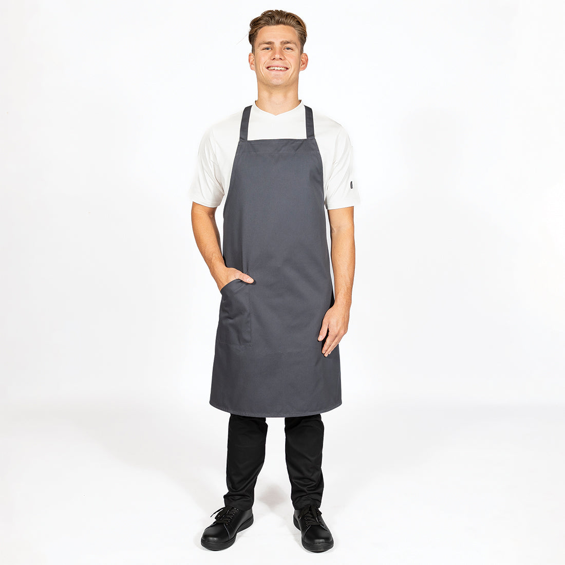 Le Chef Pro Crossover Bib Apron - Storm Grey