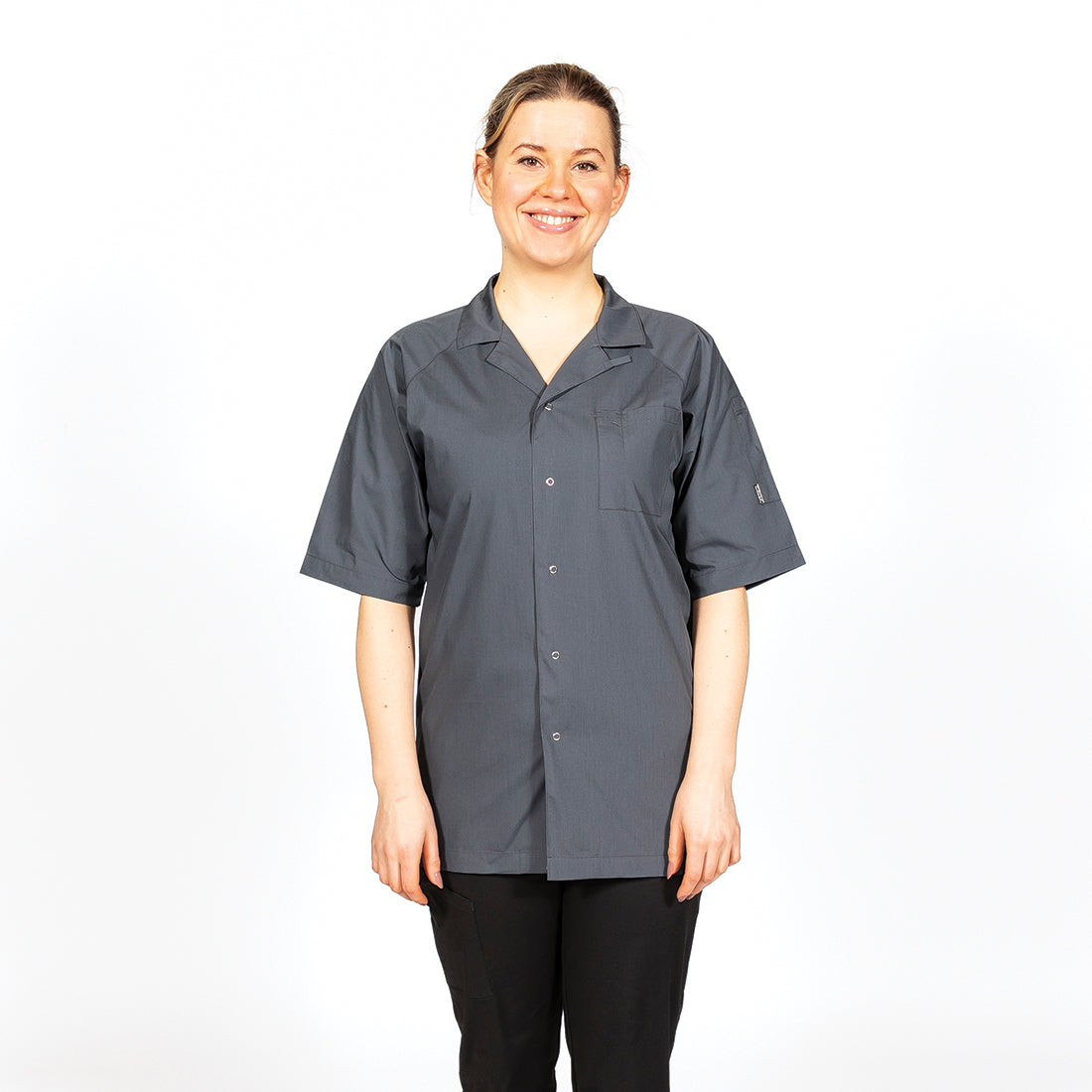 Le Chef NYC Box Shirt - Storm Grey/Black / XS