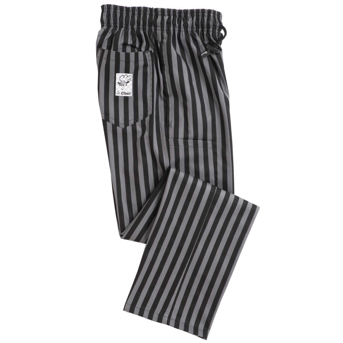 Le Chef Print Design Trousers - Grey Black Stripe / S