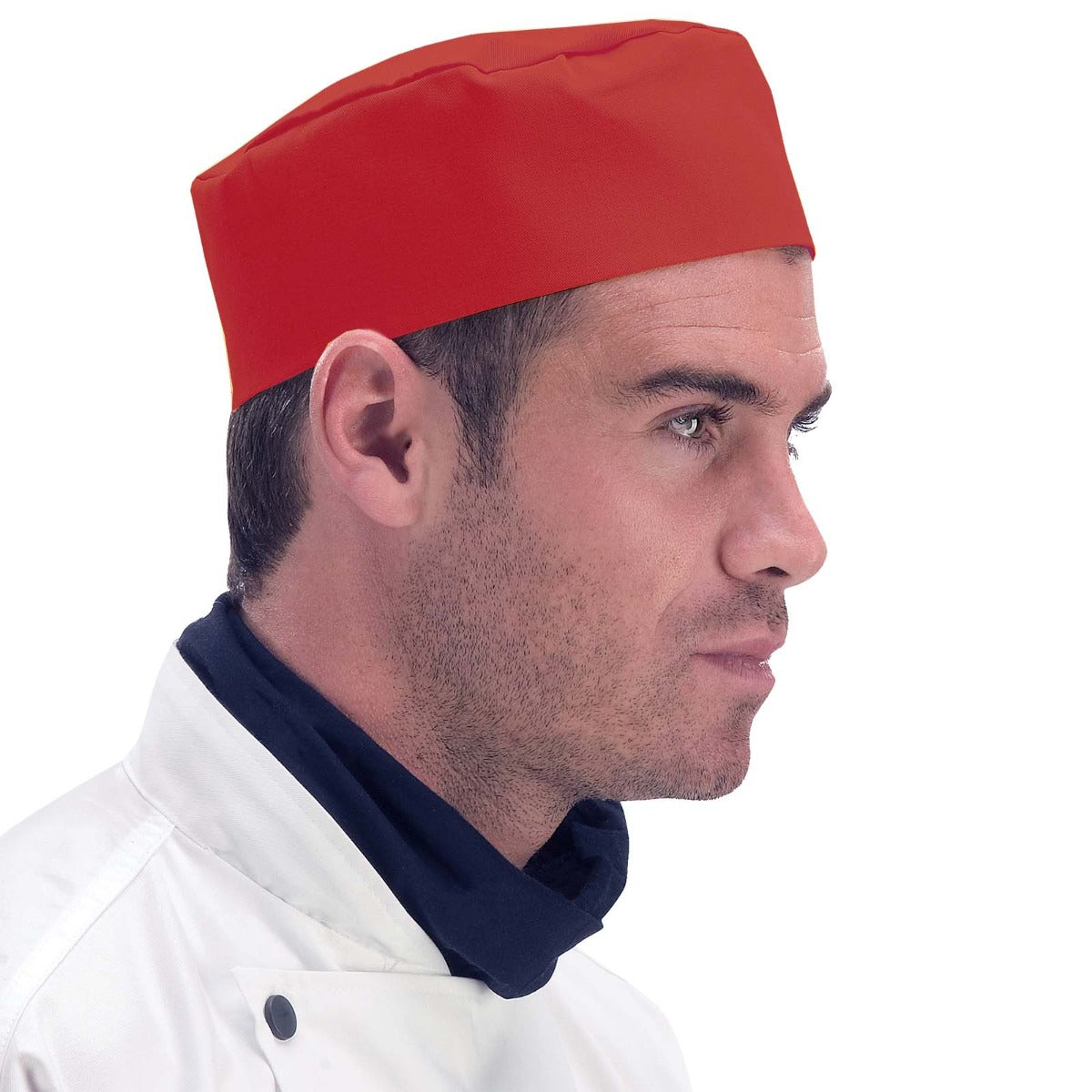 Dennys Technicolour Skull Cap with Elastic Back - Red / L