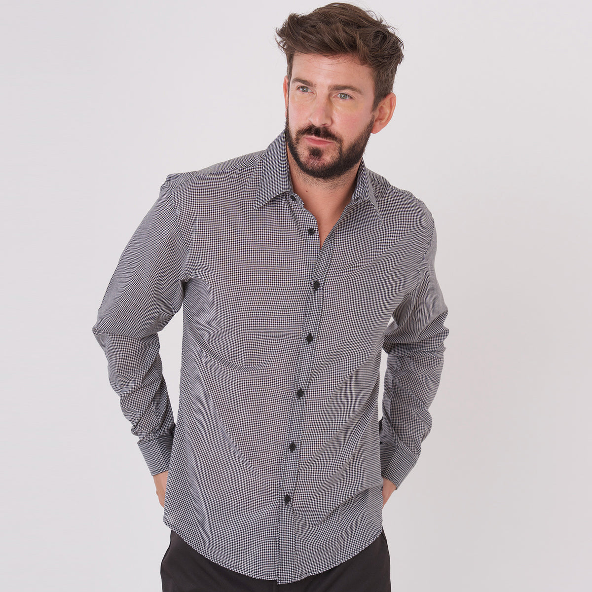 Joseph Alan Check Shirt - White/Black / 2XL