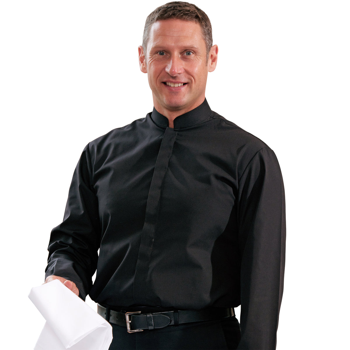Joseph Alan Men's Long Sleeve Tunic Shirt - Black / 3XL