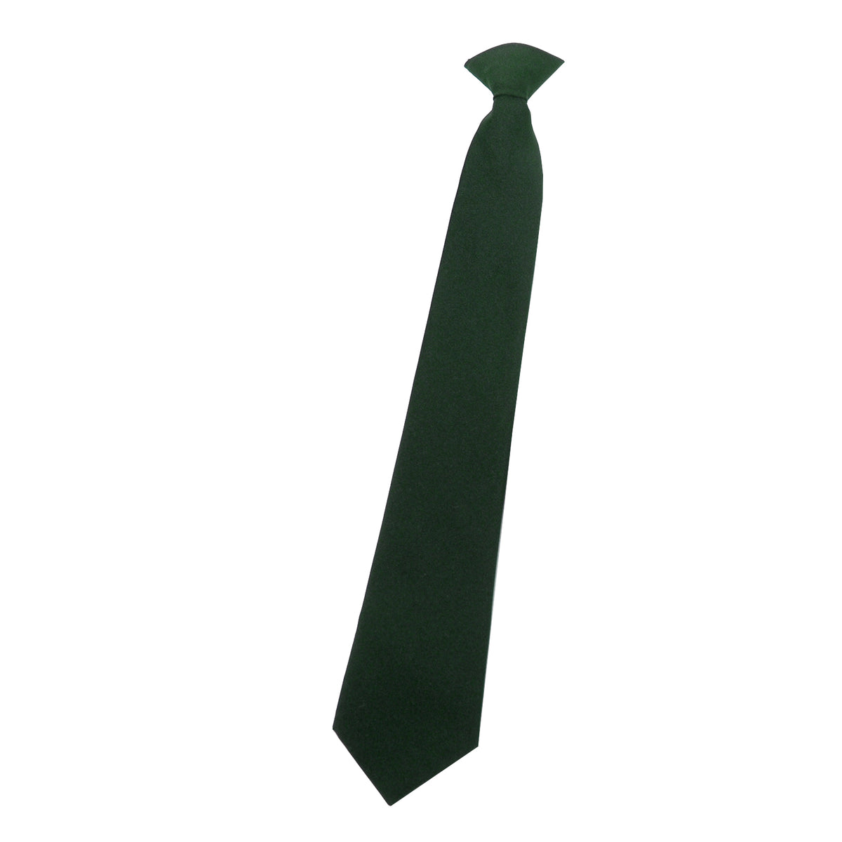 Dennys Low Cost Coloured Clip on Tie - Bottle Green