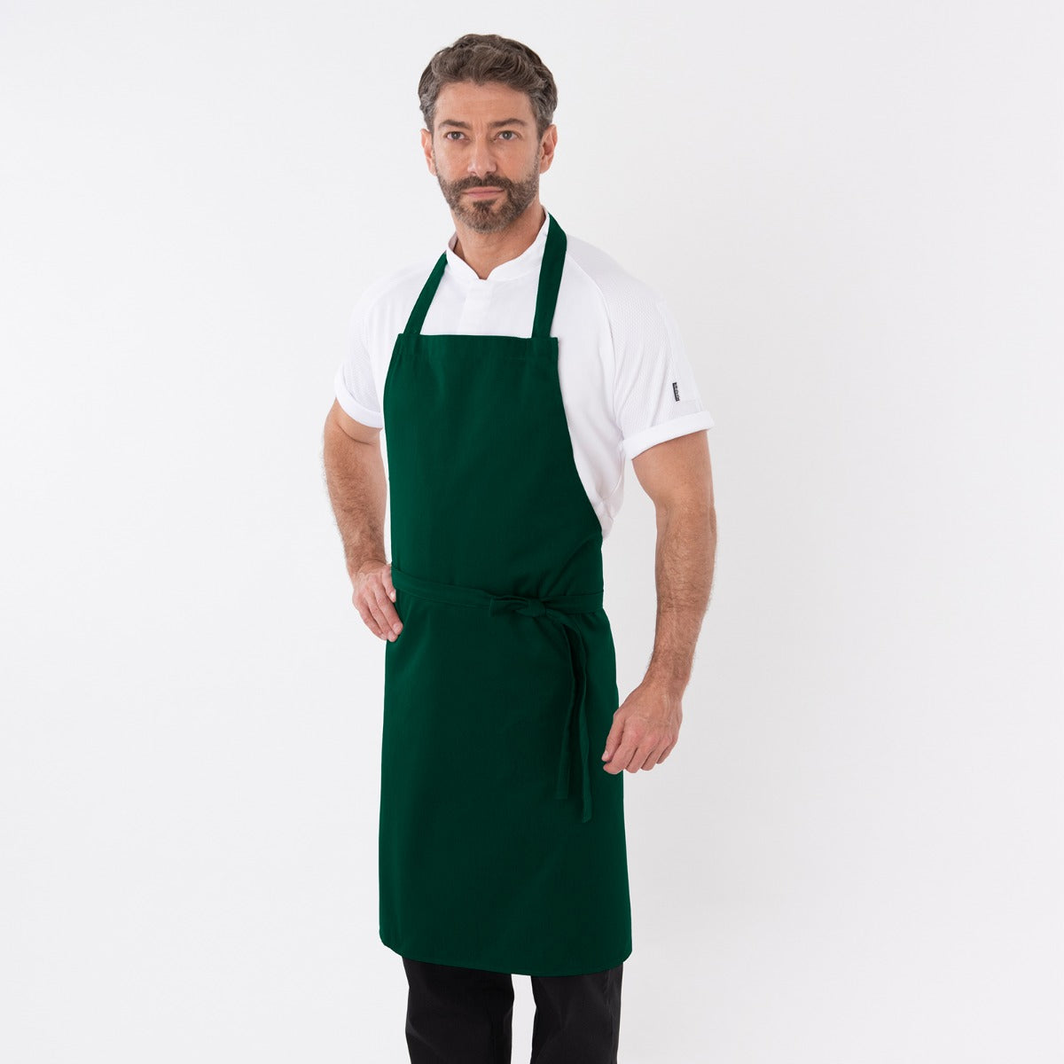 Dennys Bib Aprons With Adj Halter - No Pocket - Bottle Green