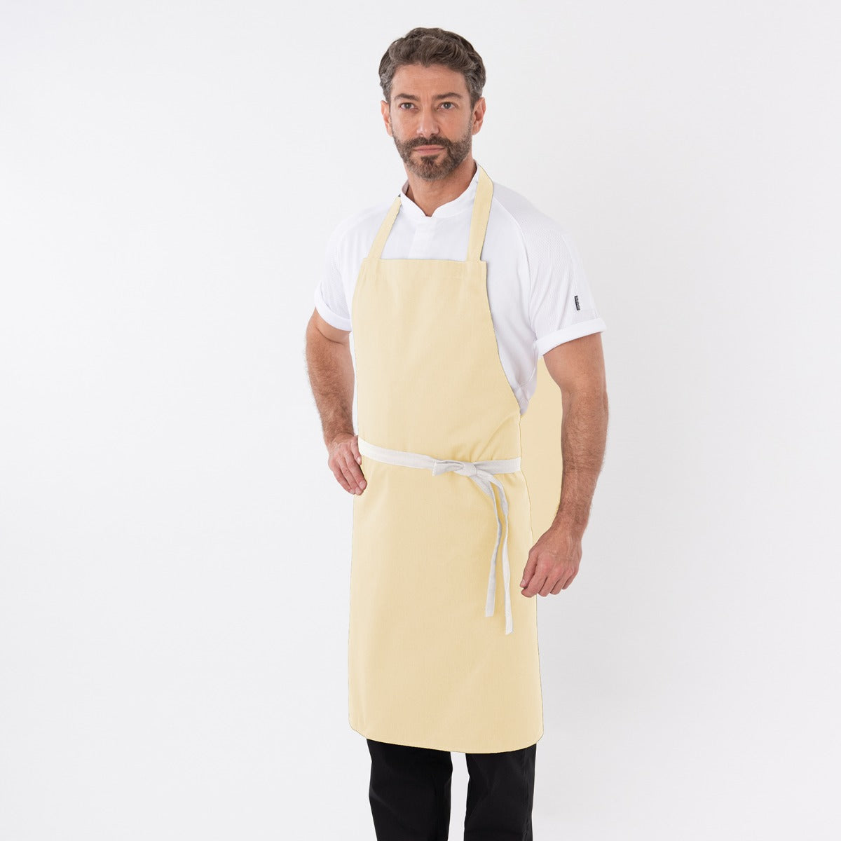 Dennys Bib Aprons With Adj Halter - No Pocket - Ivory