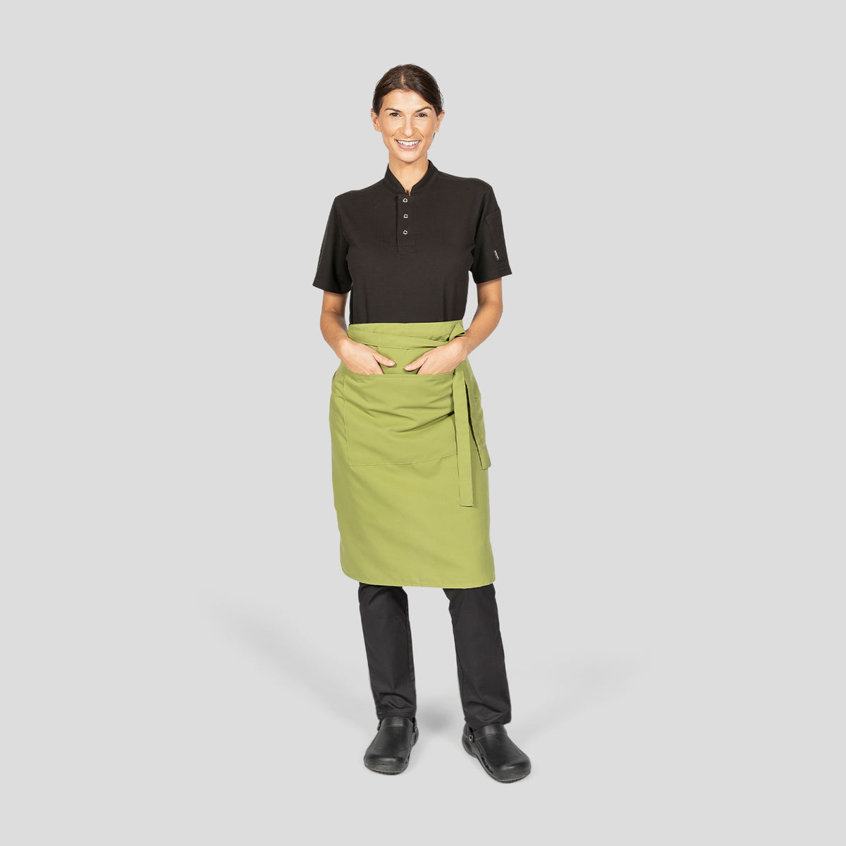 Dennys Colour Waist Apron with pocket - Matcha (Light Olive)