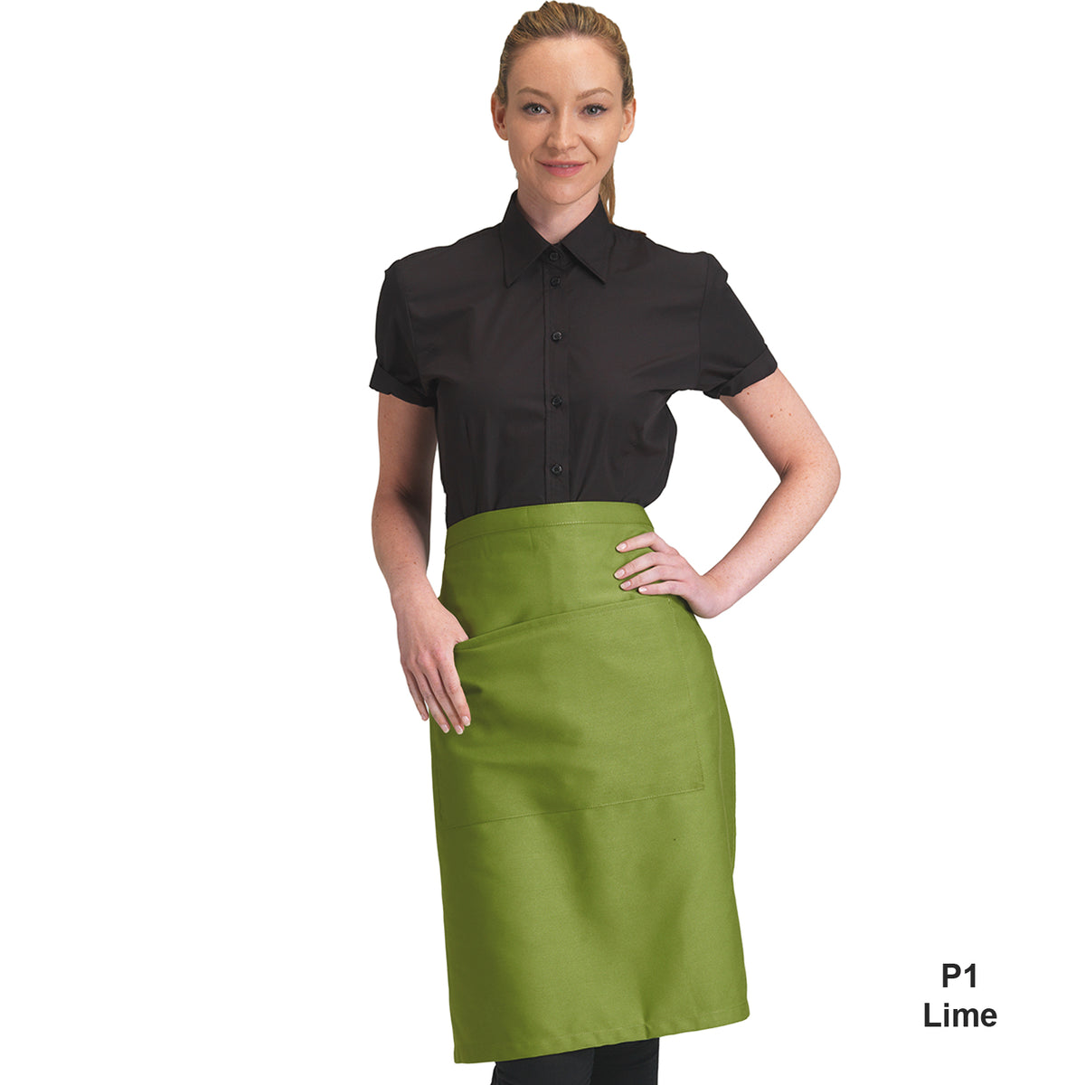 Dennys Colour Waist Apron with pocket - Lime