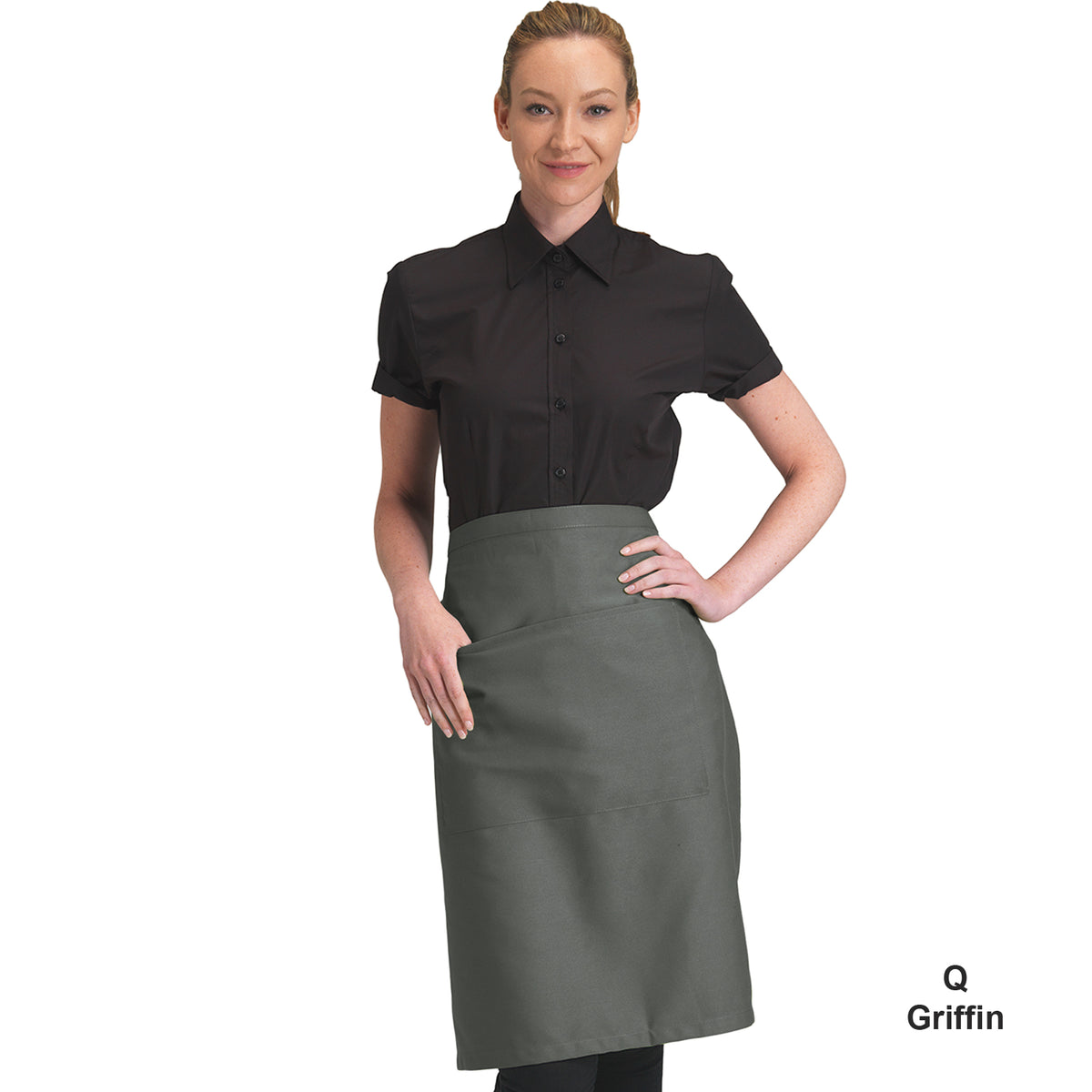 Dennys Colour Waist Apron with pocket - Griffin Grey