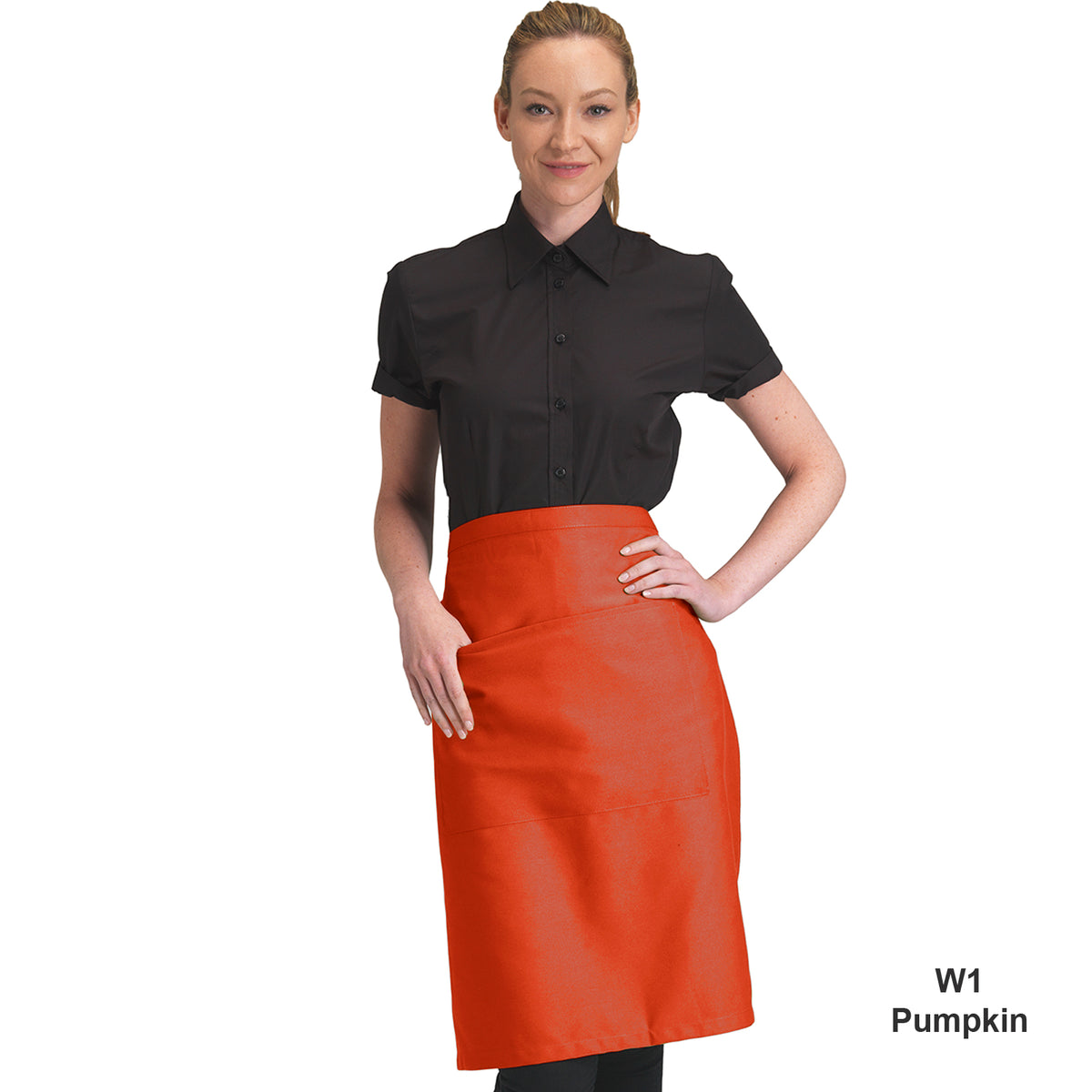 Dennys Colour Waist Apron with pocket - Pumpkin