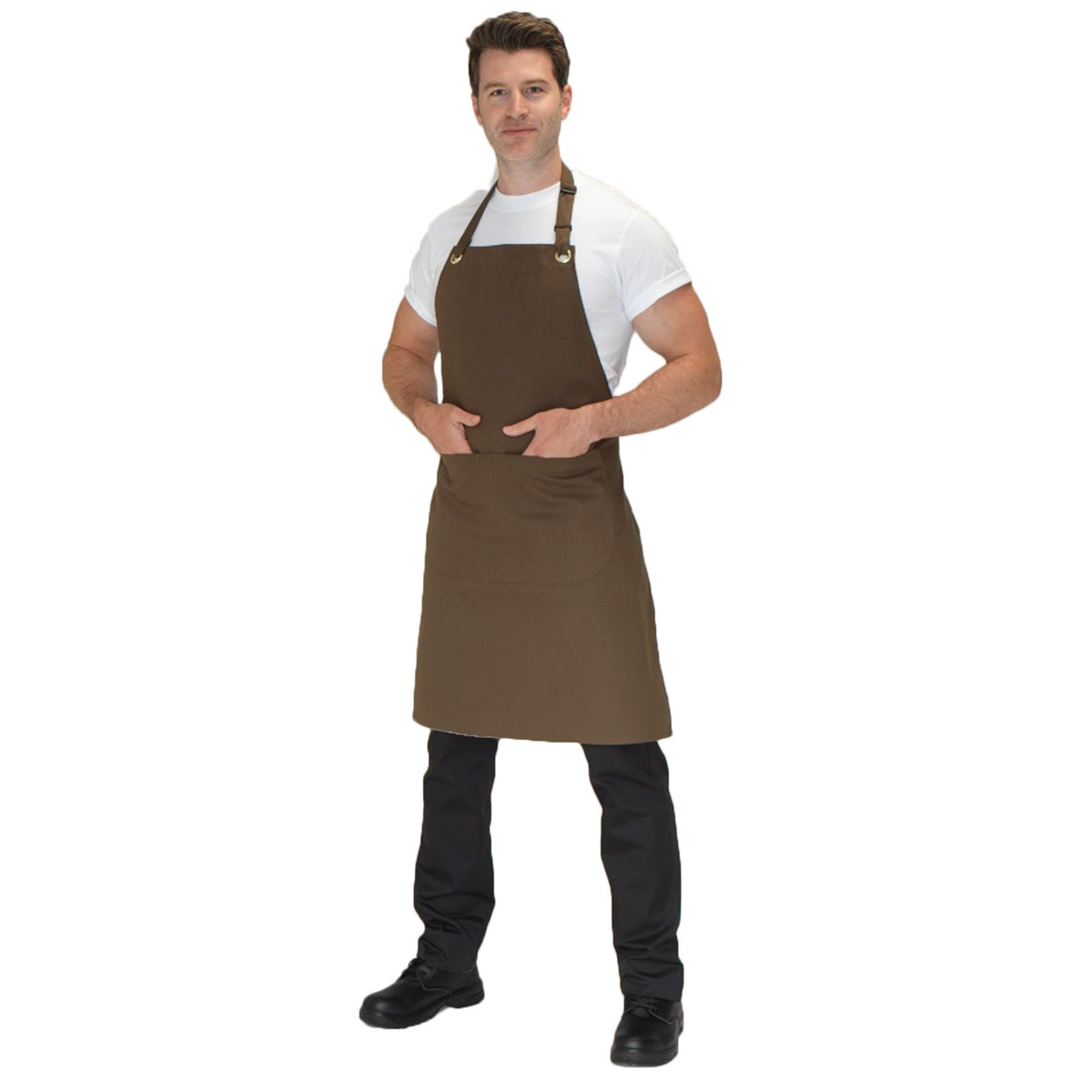 Joseph Alan Canvas Bib Apron with Pocket - Khaki