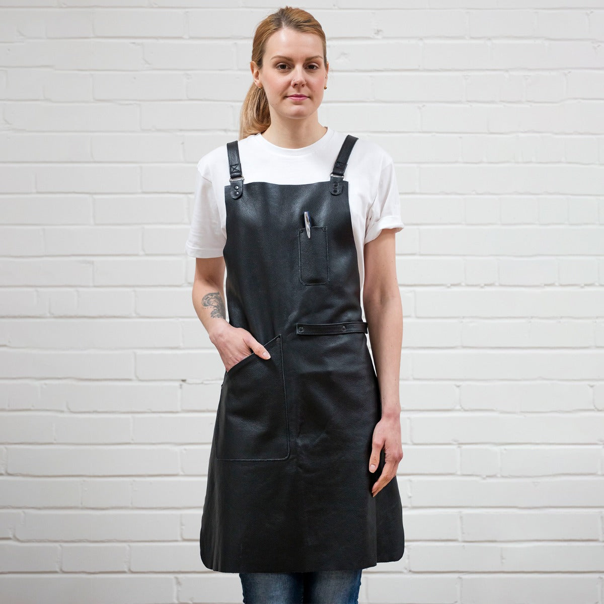 Leather Bib Apron-Black - Default Title
